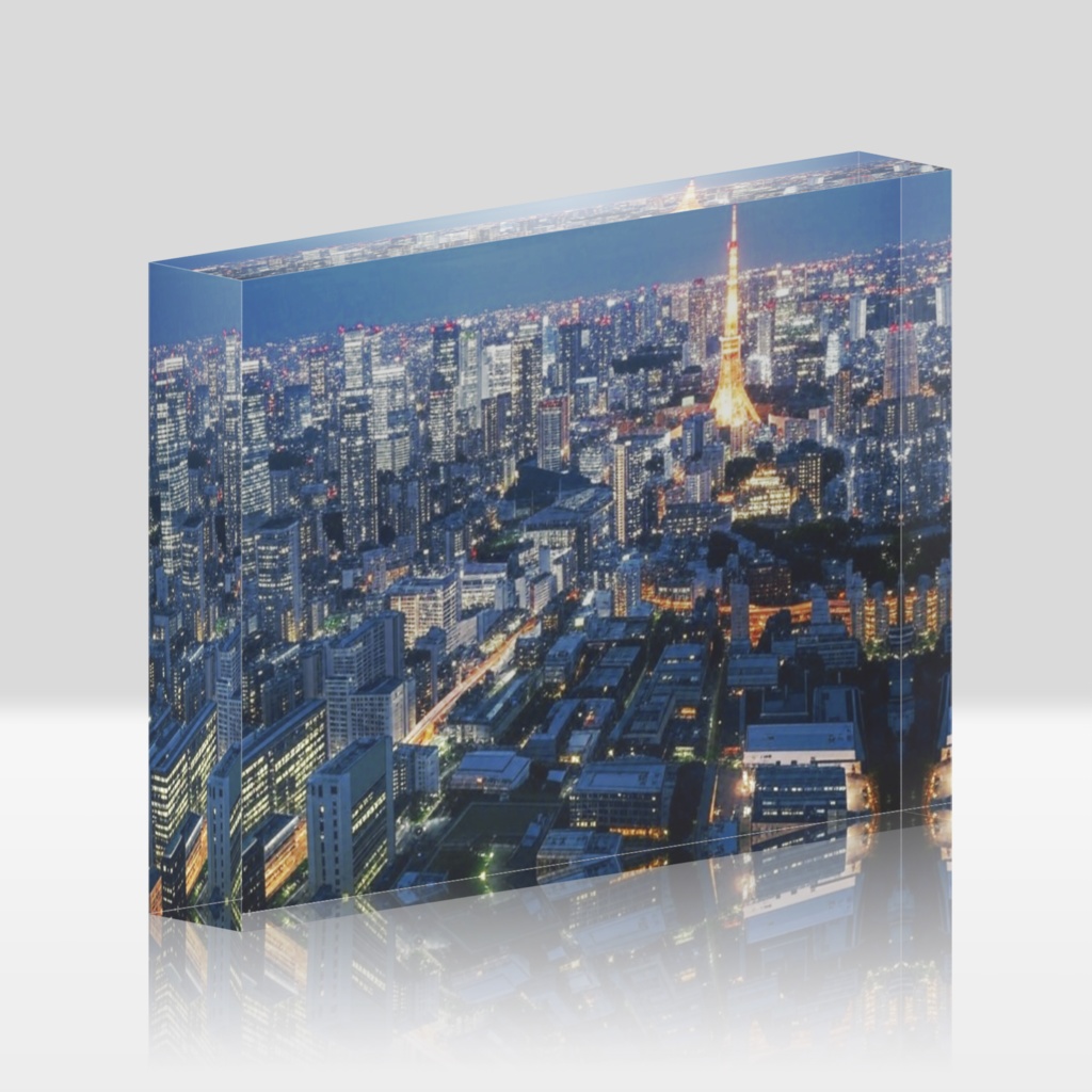 なるわん座限定アクリルブロック・カフェからの夜景(午前三時)