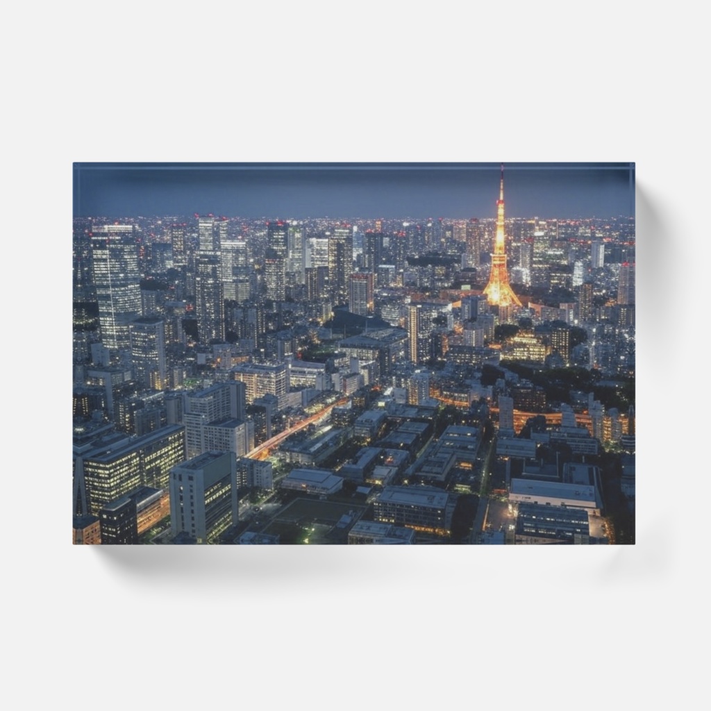 なるわん座限定アクリルブロック・カフェからの夜景(午前三時)