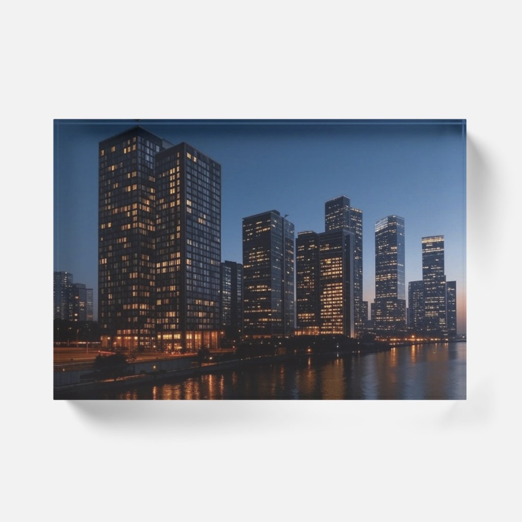 なるわん座限定アクリルブロック・カフェからの夜景(午前二時二七)