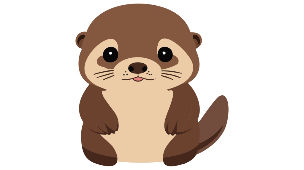 ダウンロード販売素材・販促イラスト素材・カワウソ(川獺・かわうそ)ZIP (AI, PNG形式)