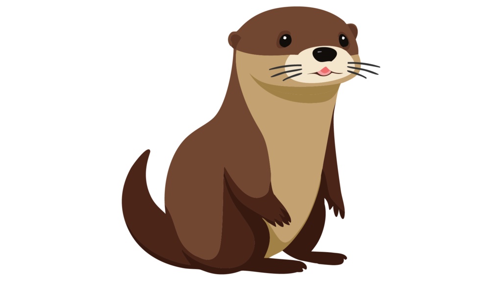 ダウンロード販売素材・販促イラスト素材・カワウソ(川獺・かわうそ)ZIP (AI, PNG形式)