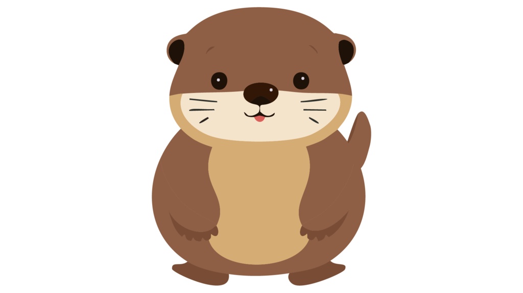 ダウンロード販売素材・販促イラスト素材・カワウソ(川獺・かわうそ)ZIP (AI, PNG形式)