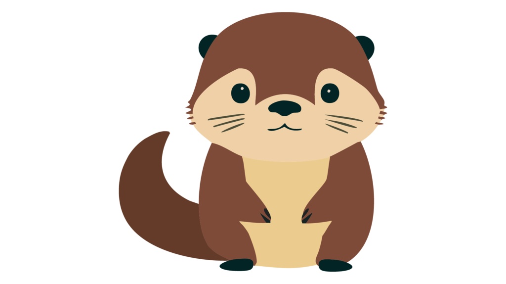 ダウンロード販売素材・販促イラスト素材・カワウソ(川獺・かわうそ)ZIP (AI, PNG形式)