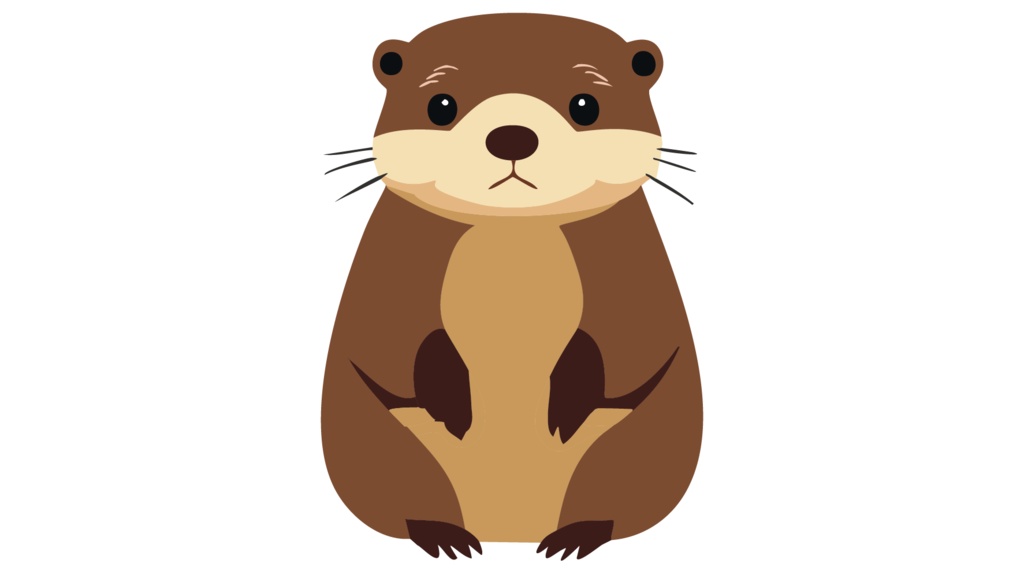 ダウンロード販売素材・販促イラスト素材・カワウソ(川獺・かわうそ)ZIP (AI, PNG形式)