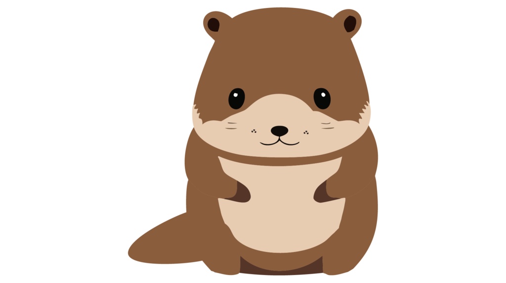 ダウンロード販売素材・販促イラスト素材・カワウソ(川獺・かわうそ)ZIP (AI, PNG形式)