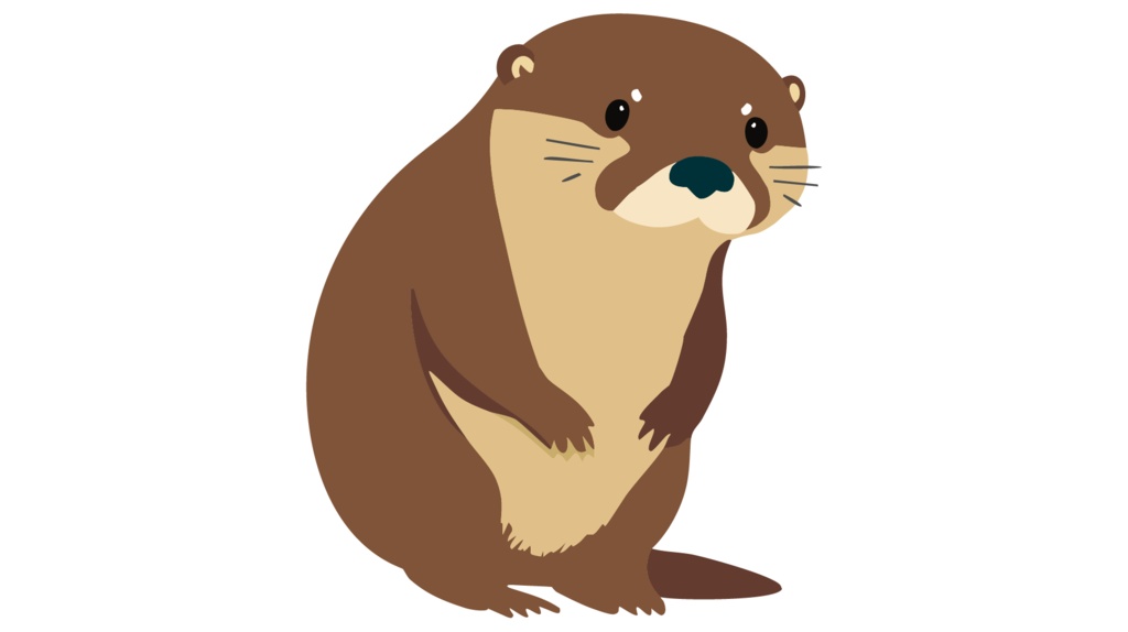 ダウンロード販売素材・販促イラスト素材・カワウソ(川獺・かわうそ)ZIP (AI, PNG形式)