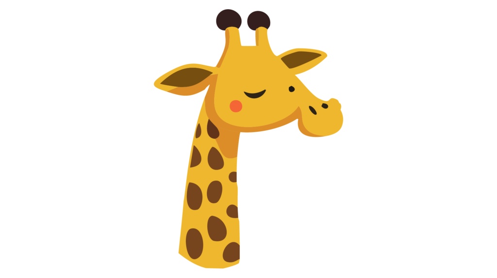 ダウンロード販売素材・販促イラスト素材・キリンさん(きりん・麒麟)ZIP (AI, PNG形式)