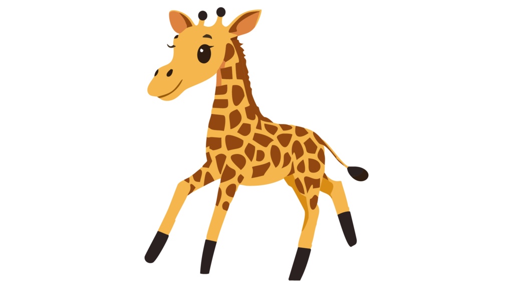 ダウンロード販売素材・販促イラスト素材・キリンさん(きりん・麒麟)ZIP (AI, PNG形式)