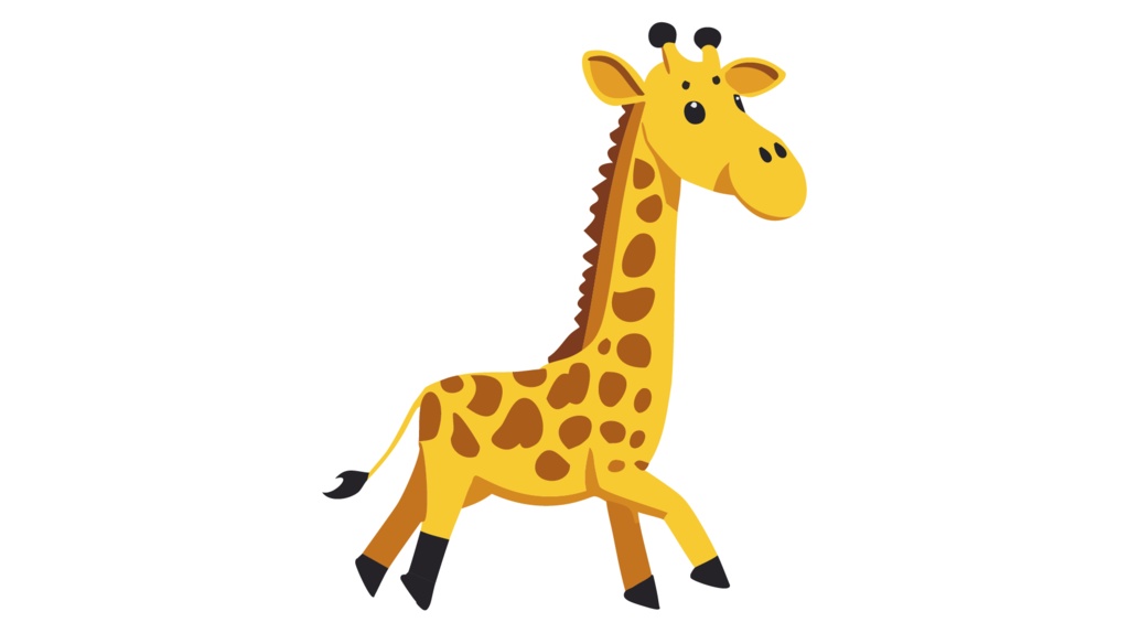 ダウンロード販売素材・販促イラスト素材・キリンさん(きりん・麒麟)ZIP (AI, PNG形式)