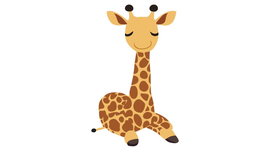 ダウンロード販売素材・販促イラスト素材・キリンさん(きりん・麒麟)ZIP (AI, PNG形式)