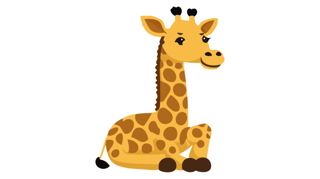 ダウンロード販売素材・販促イラスト素材・キリンさん(きりん・麒麟)ZIP (AI, PNG形式)