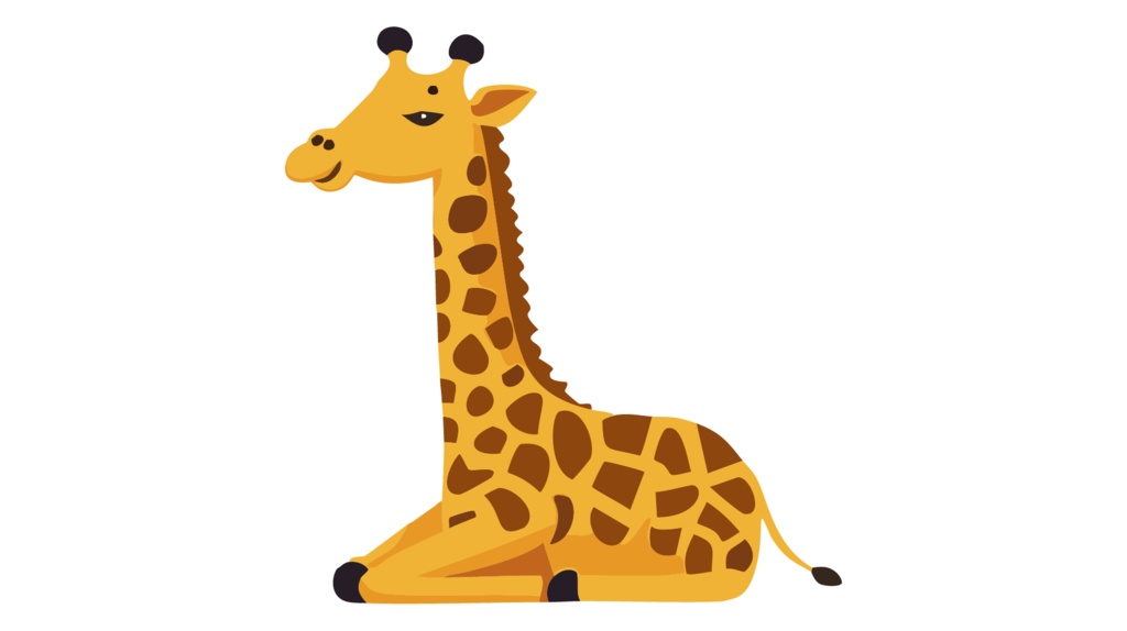 ダウンロード販売素材・販促イラスト素材・キリンさん(きりん・麒麟)ZIP (AI, PNG形式)