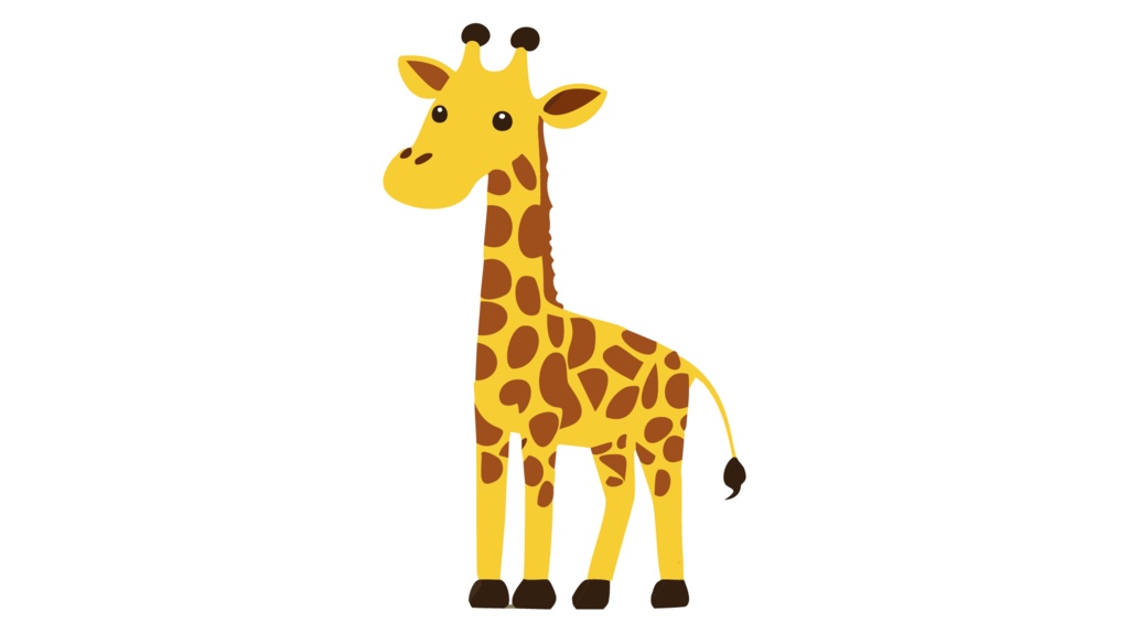 ダウンロード販売素材・販促イラスト素材・キリンさん(きりん・麒麟)ZIP (AI, PNG形式)