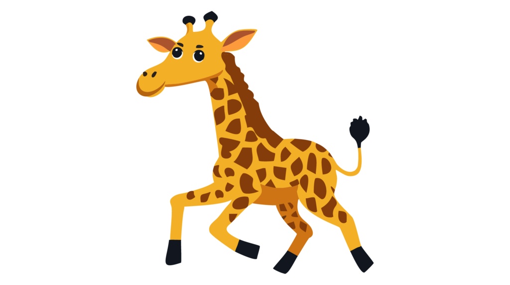 ダウンロード販売素材・販促イラスト素材・キリンさん(きりん・麒麟)ZIP (AI, PNG形式)