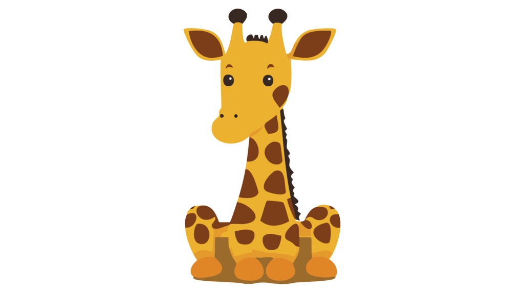 ダウンロード販売素材・販促イラスト素材・キリンさん(きりん・麒麟)ZIP (AI, PNG形式)