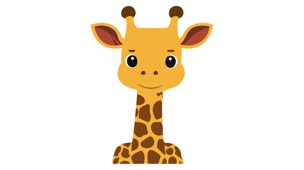 ダウンロード販売素材・販促イラスト素材・キリンさん(きりん・麒麟)ZIP (AI, PNG形式)