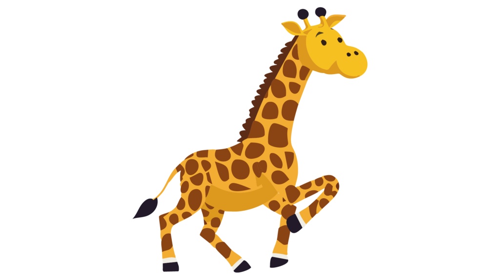 ダウンロード販売素材・販促イラスト素材・キリンさん(きりん・麒麟)ZIP (AI, PNG形式)