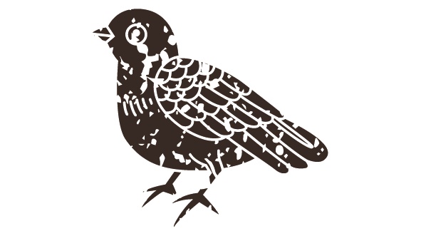 ダウンロード販売素材・販促イラスト素材・ レトロなすずめのイラストZIP (AI, PNG形式)