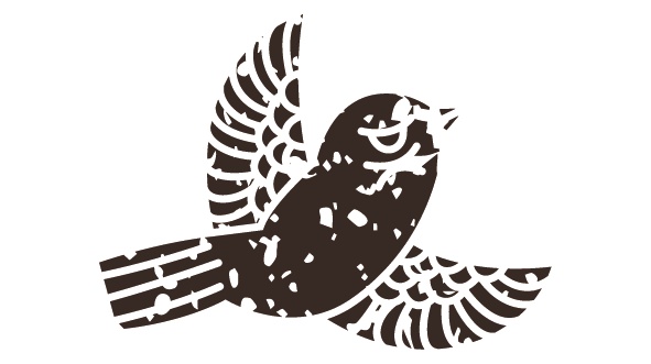 ダウンロード販売素材・販促イラスト素材・ レトロなすずめのイラストZIP (AI, PNG形式)