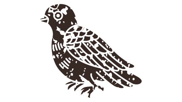 ダウンロード販売素材・販促イラスト素材・ レトロなすずめのイラストZIP (AI, PNG形式)