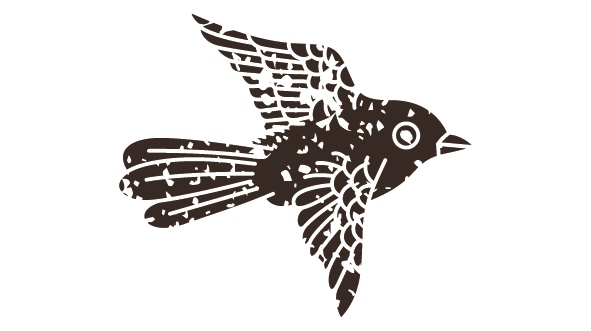 ダウンロード販売素材・販促イラスト素材・ レトロなすずめのイラストZIP (AI, PNG形式)