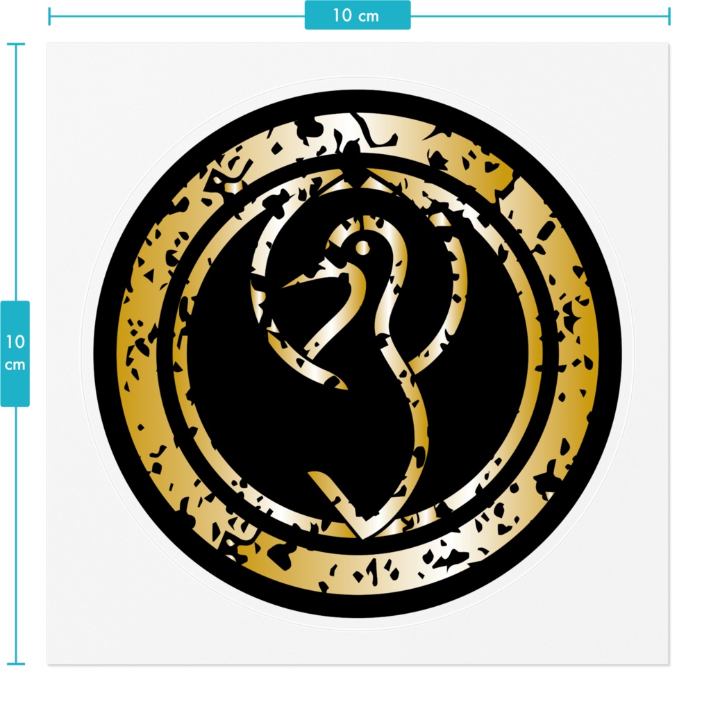 なるわん座限定家紋ステッカー・陰光琳鶴ノ丸