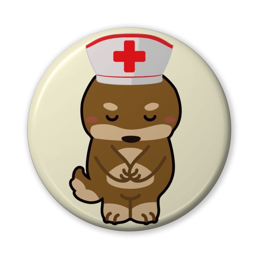 缶バッジ（バリュー）お辞儀する犬・白