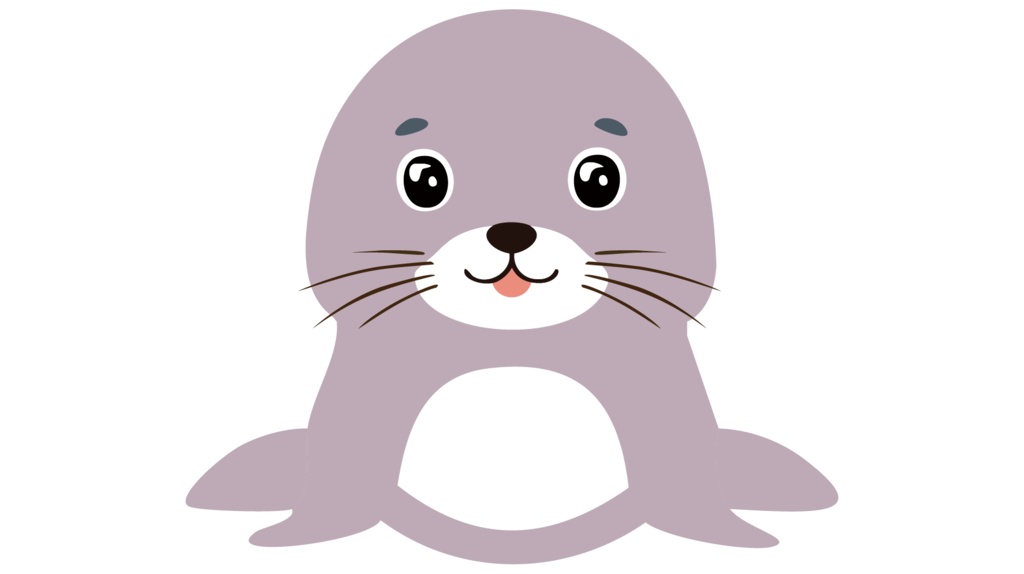 ダウンロード販売素材・販促イラスト素材・アザラシ(あざらし・海豹)ZIP (AI, PNG形式)