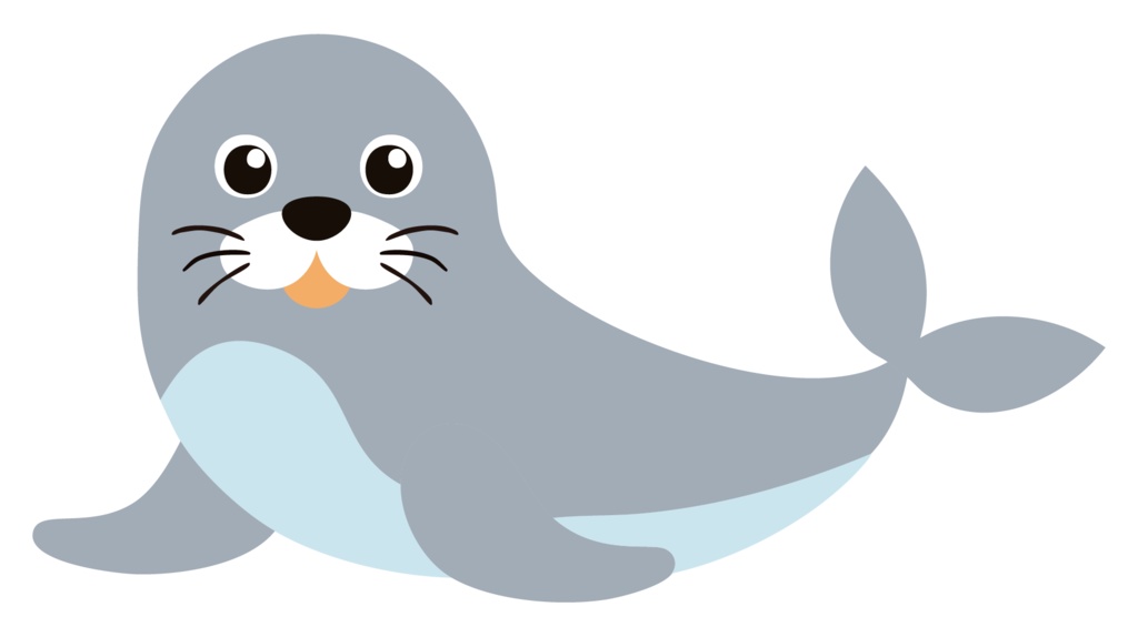 ダウンロード販売素材・販促イラスト素材・アザラシ(あざらし・海豹)ZIP (AI, PNG形式)