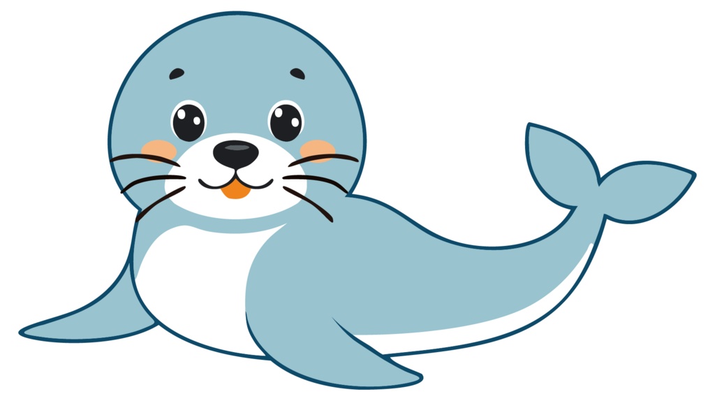 ダウンロード販売素材・販促イラスト素材・アザラシ(あざらし・海豹)ZIP (AI, PNG形式)