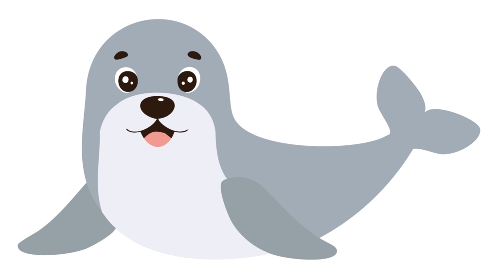 ダウンロード販売素材・販促イラスト素材・アザラシ(あざらし・海豹)ZIP (AI, PNG形式)