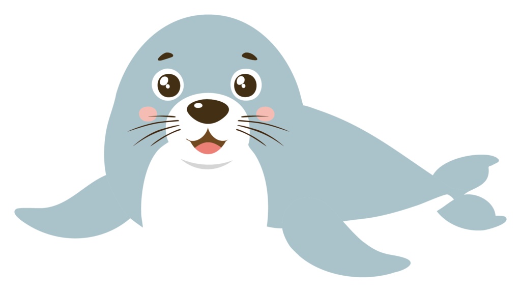 ダウンロード販売素材・販促イラスト素材・アザラシ(あざらし・海豹)ZIP (AI, PNG形式)