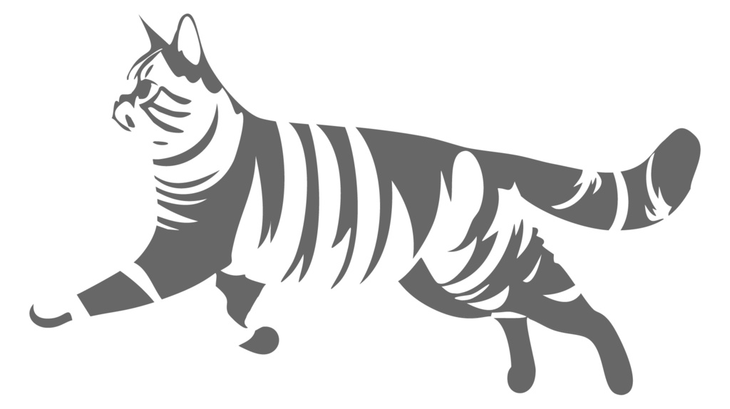 ダウンロード販売素材・販促イラスト素材・グレーの猫ZIP (AI, PNG形式)