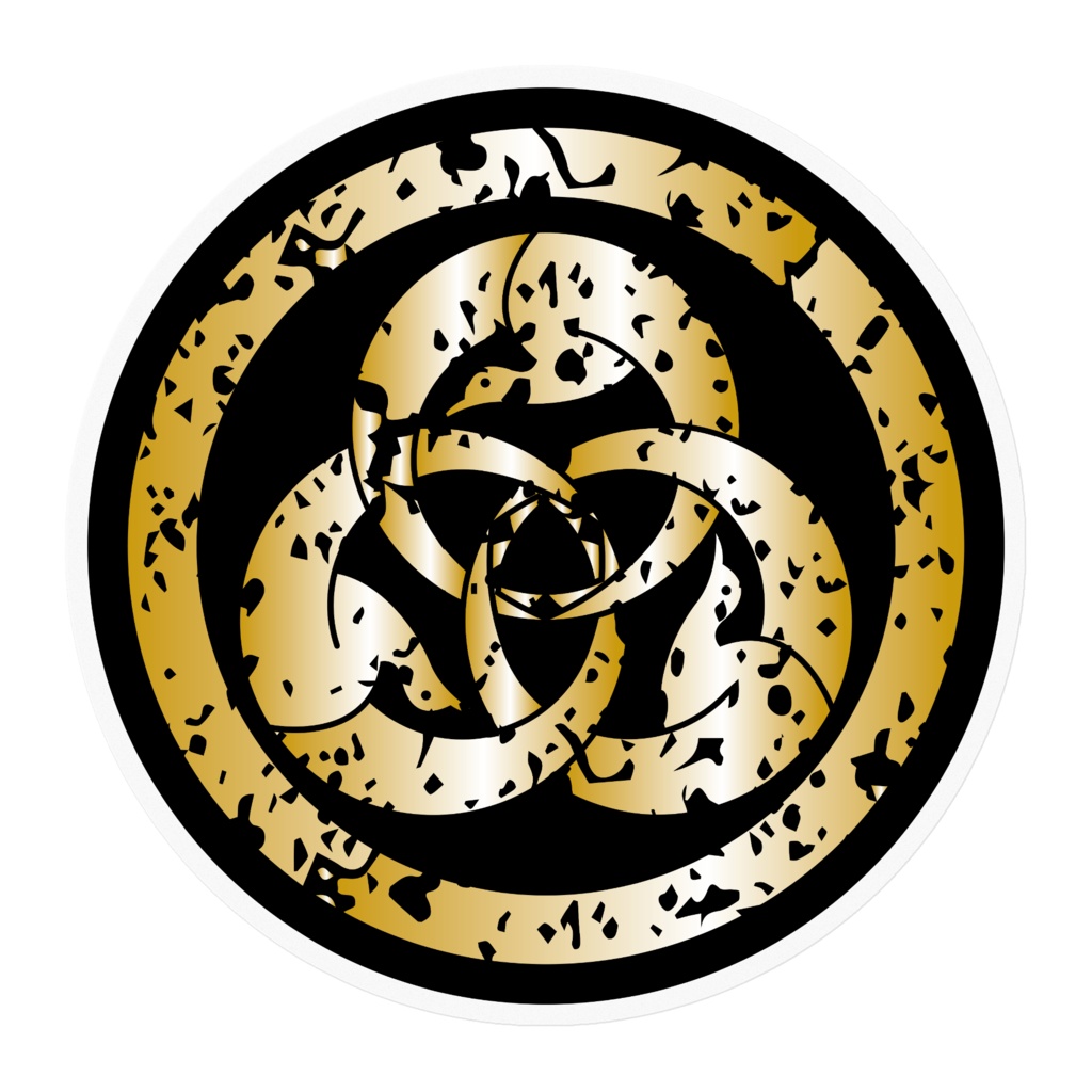 なるわん座限定家紋ステッカー・光琳金輪鶴