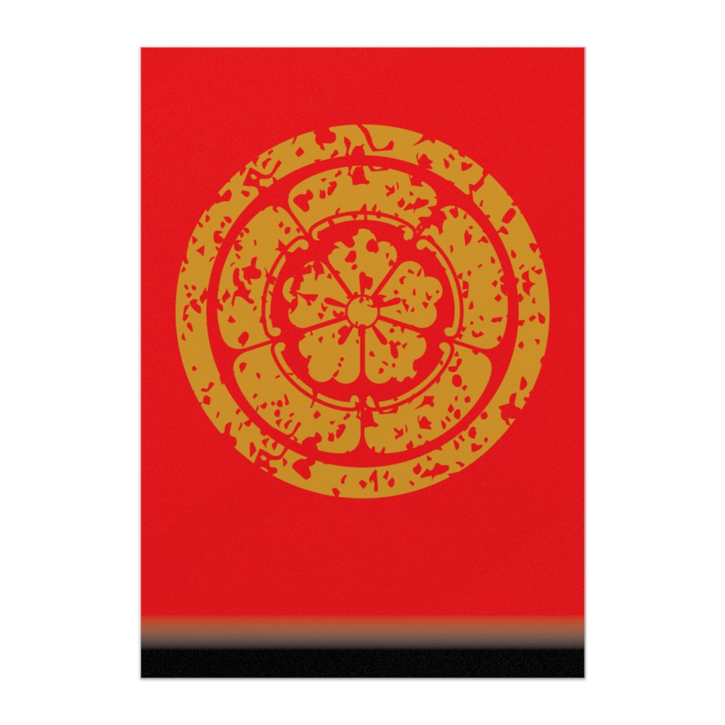 家紋ポスター・織田瓜(赤)