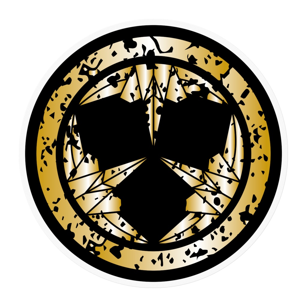 なるわん座限定家紋ステッカー・三ツ割リ折リ鶴