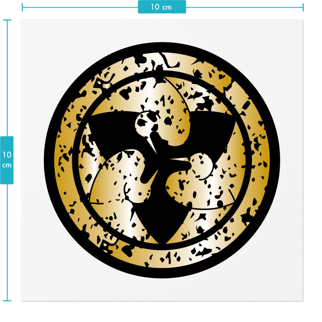 なるわん座限定家紋ステッカー・三ツ光琳鶴