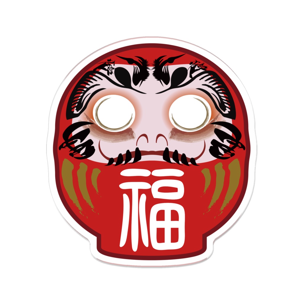 なるわん座招福アクリルバッチだるま(赤福)