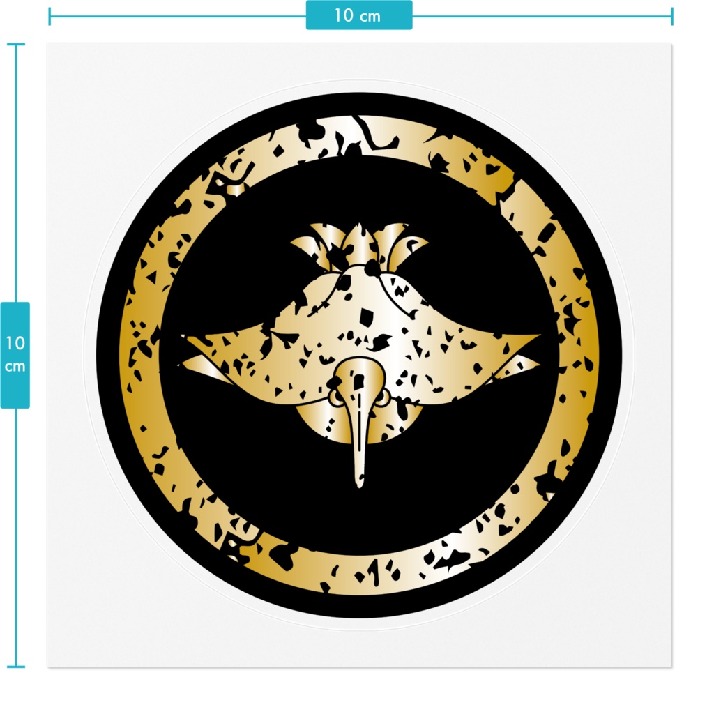 なるわん座限定家紋ステッカー・真向イ光琳鶴