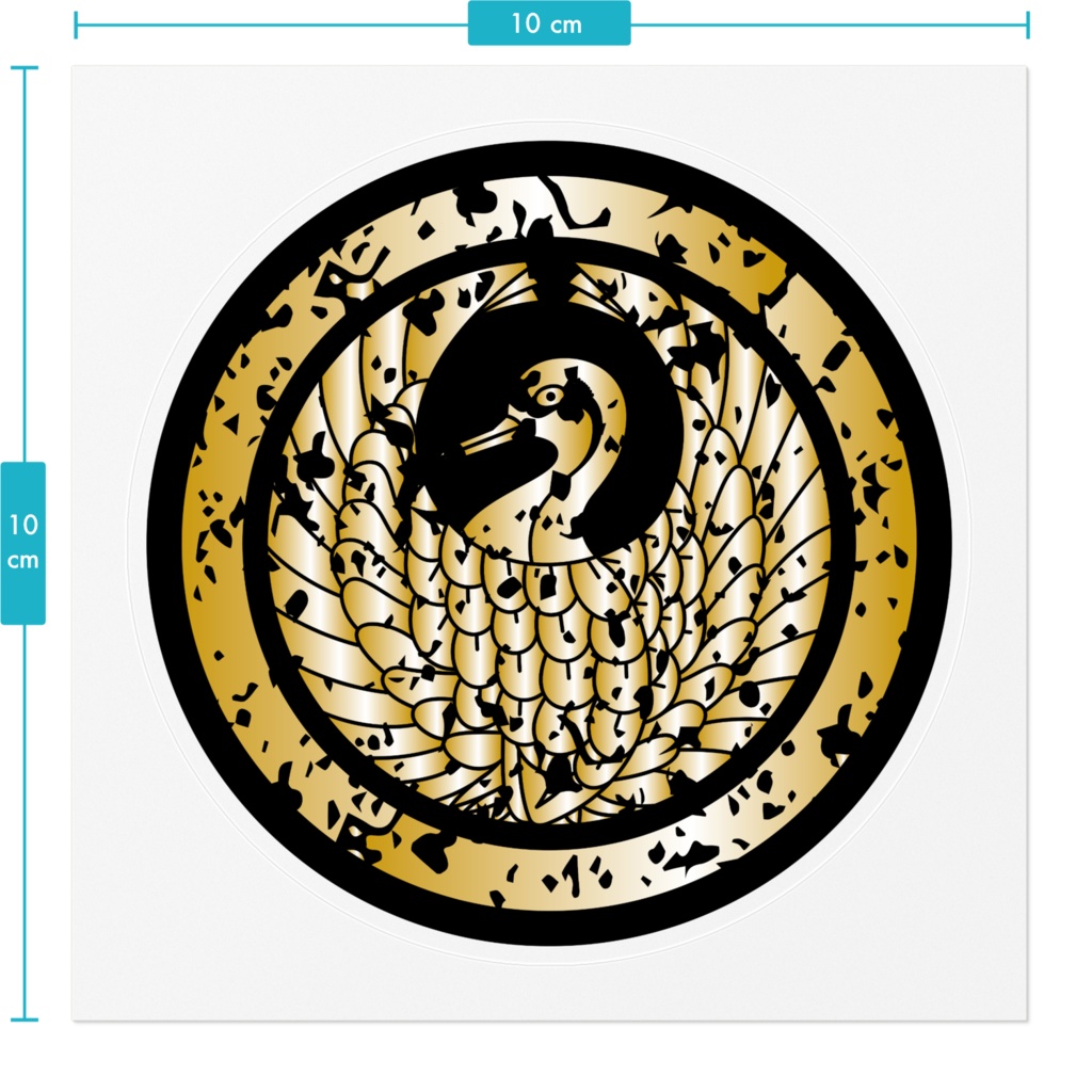 なるわん座限定家紋ステッカー・鳥居鶴ノ丸