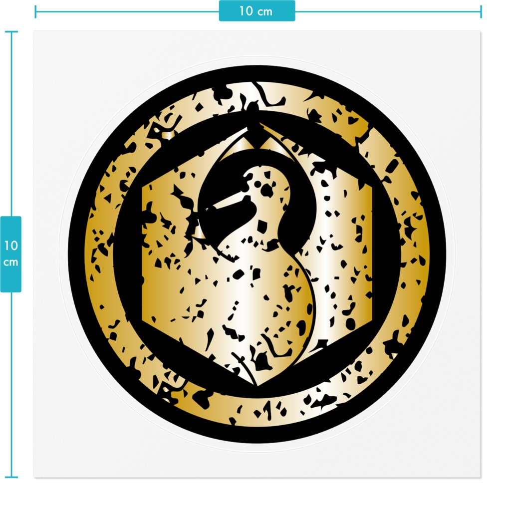 なるわん座限定家紋ステッカー・六角光琳鶴