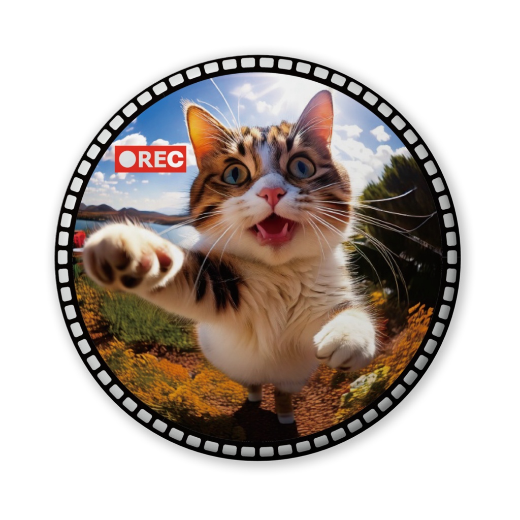 なるわん座招福缶バッジ(バリュー)ただいま!三毛猫録画中!9カメ