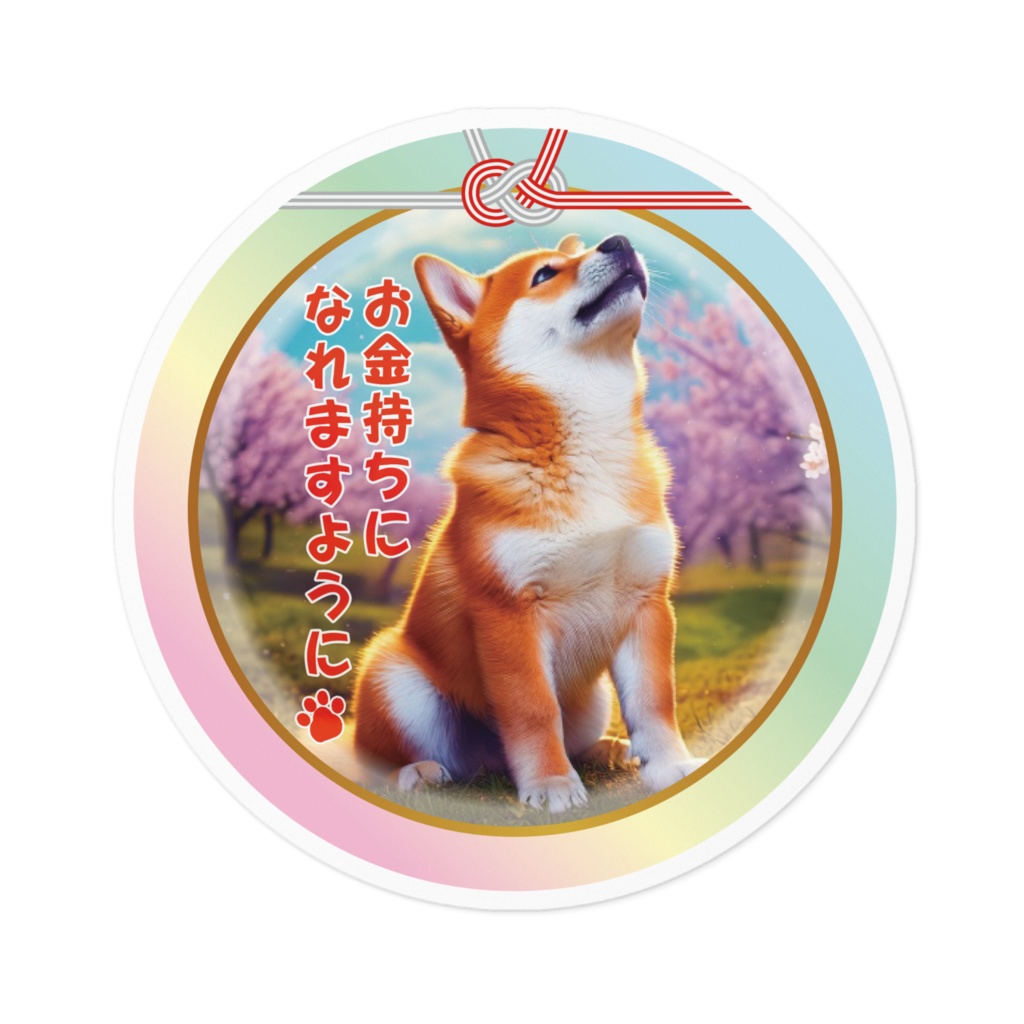 ※なるわん座限定ステッカー・柴犬さんちの神だのみ(お金持ちになれますように)
