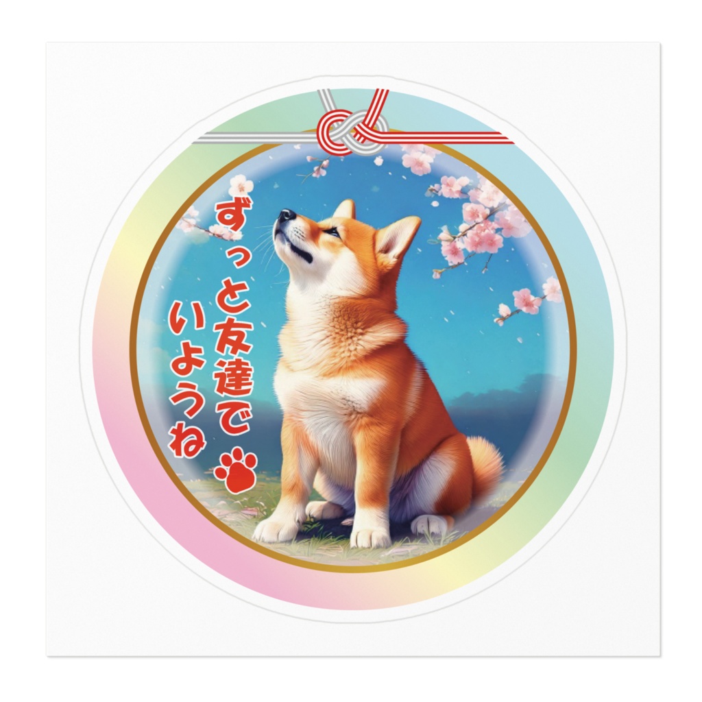 ※なるわん座限定ステッカー・柴犬さんちの神だのみ(ずっと友達でいようね)