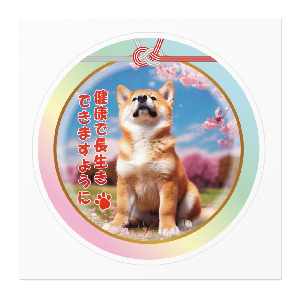 ※なるわん座限定ステッカー・柴犬さんちの神だのみ(健康で長生きできますように)