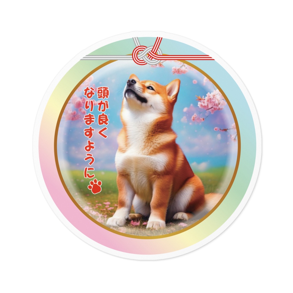 ※なるわん座限定ステッカー・柴犬さんちの神だのみ（頭が良くなりますように）