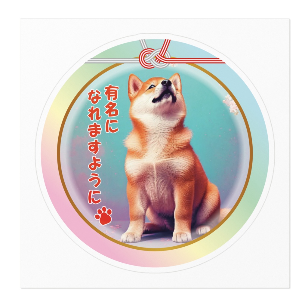※なるわん座限定ステッカー・柴犬さんちの神だのみ(有名になれますように)