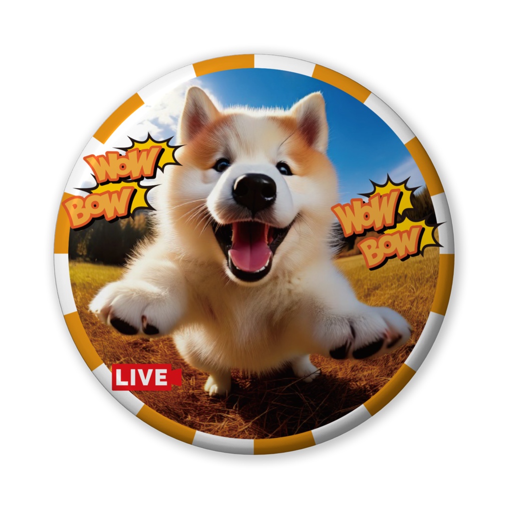 なるわん座招福缶バッジ（バリュー）秋田犬！仔犬まつり！ライブカメラ！９カメ！