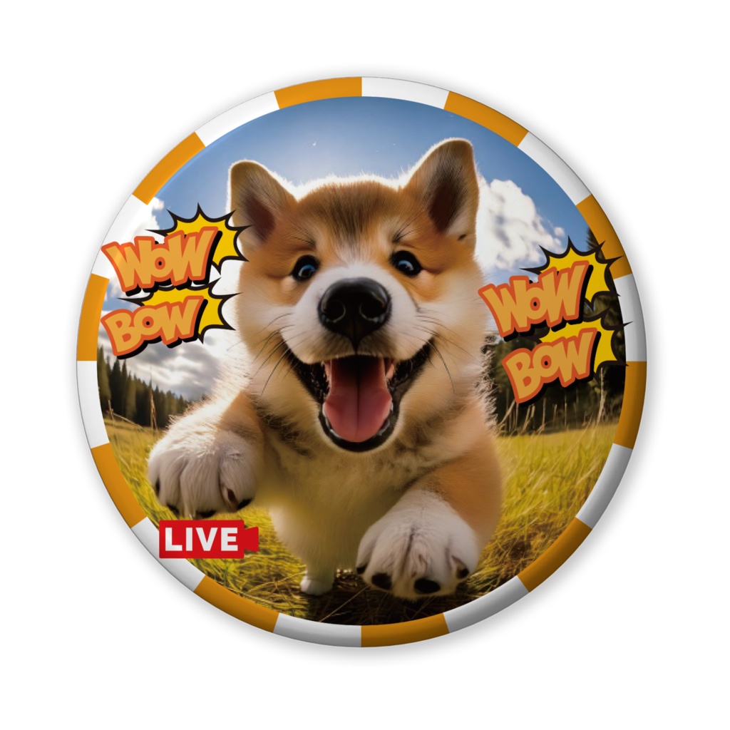 なるわん座招福缶バッジ（バリュー）秋田犬！仔犬まつり！ライブカメラ！７カメ！
