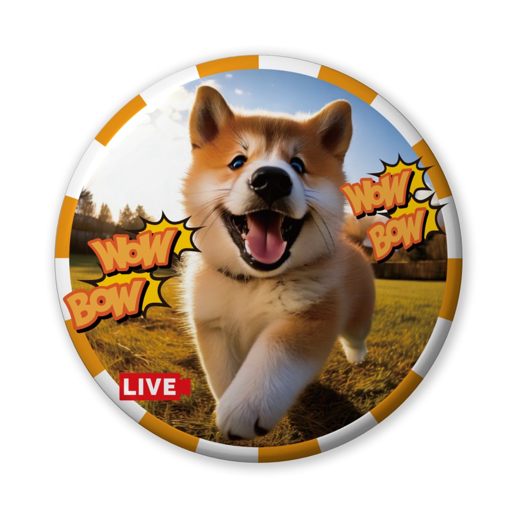 なるわん座招福缶バッジ(バリュー)秋田犬!仔犬まつり!ライブカメラ!6カメ!